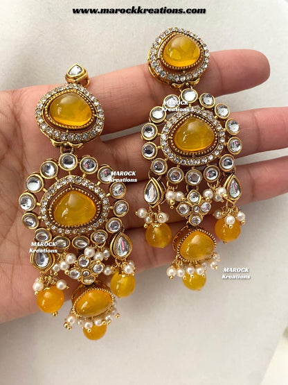 Harsha Premium Quality Kundan and Monalisa stone Statement Necklace set