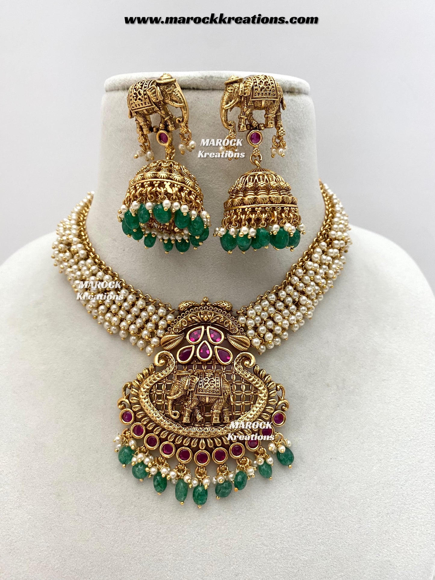 Sahana Premium Quality Gold Plated Rajwadi necklace set