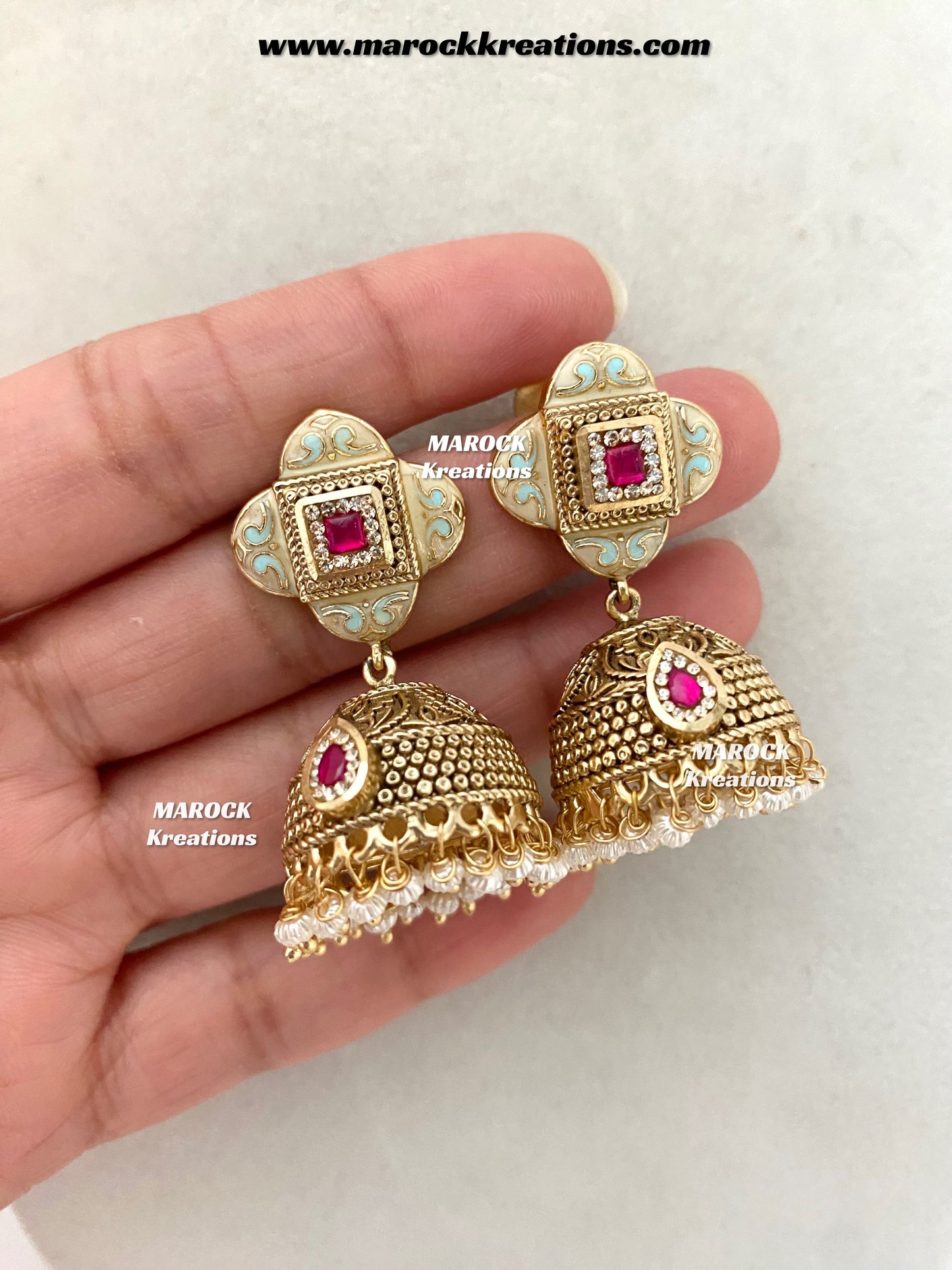 Habibi Premium Quality Gold plated Rajwadi Meenakari choker set