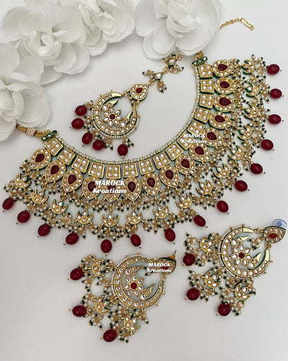 Premium Quality Thappa Kundan Statement Necklace set