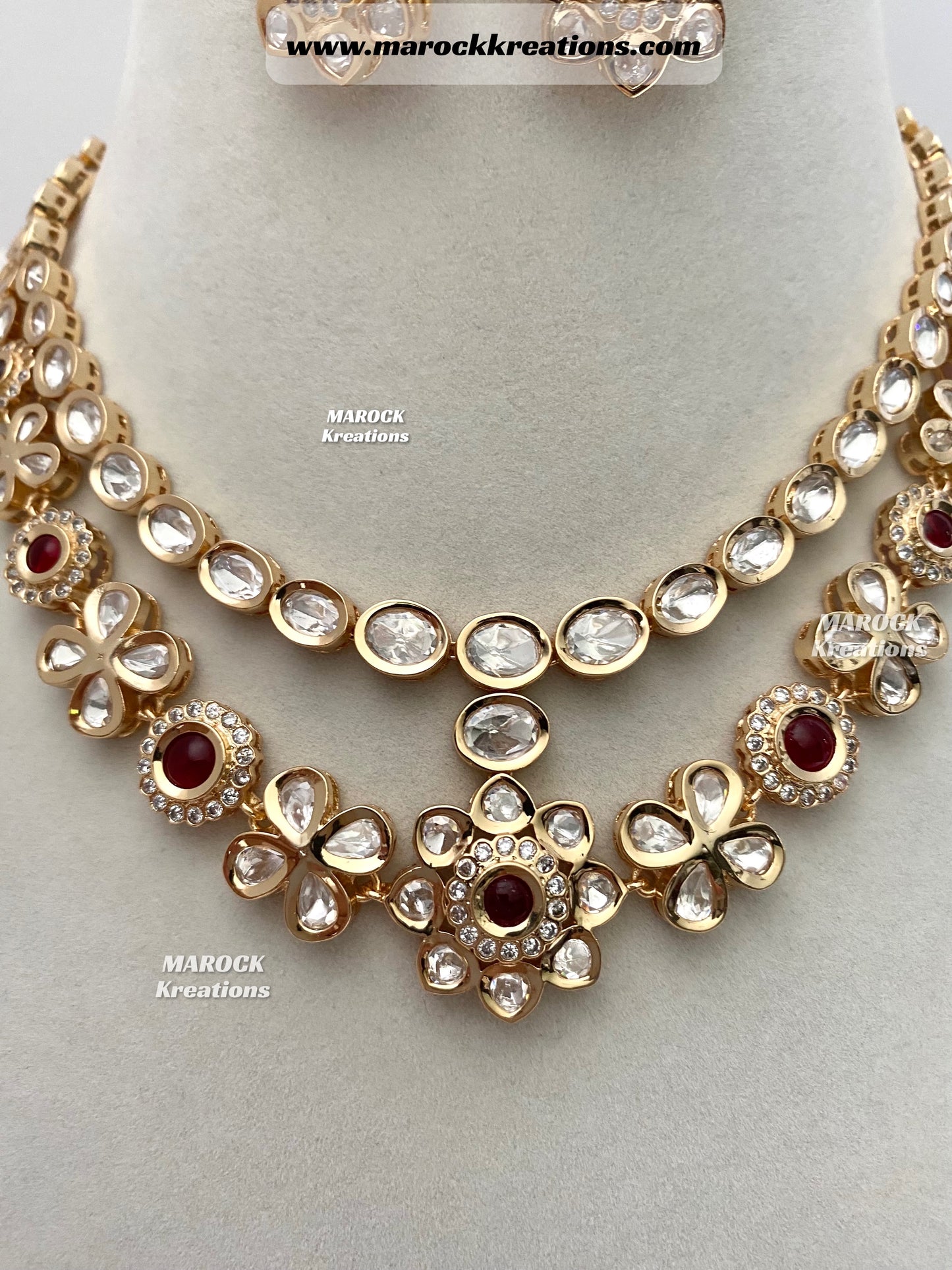 Diva Tyani Inspired Premium Quality gold plated Kundan double layer exclusive Necklace set