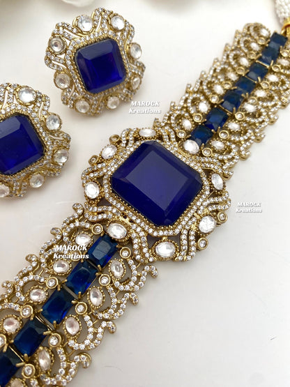 Paloma Sabyasachi inspired Premium Quality Moissanite Kundan and American Diamond choker set