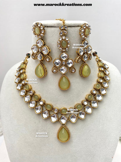 Romana Premium Quality Kundan Statement Necklace set