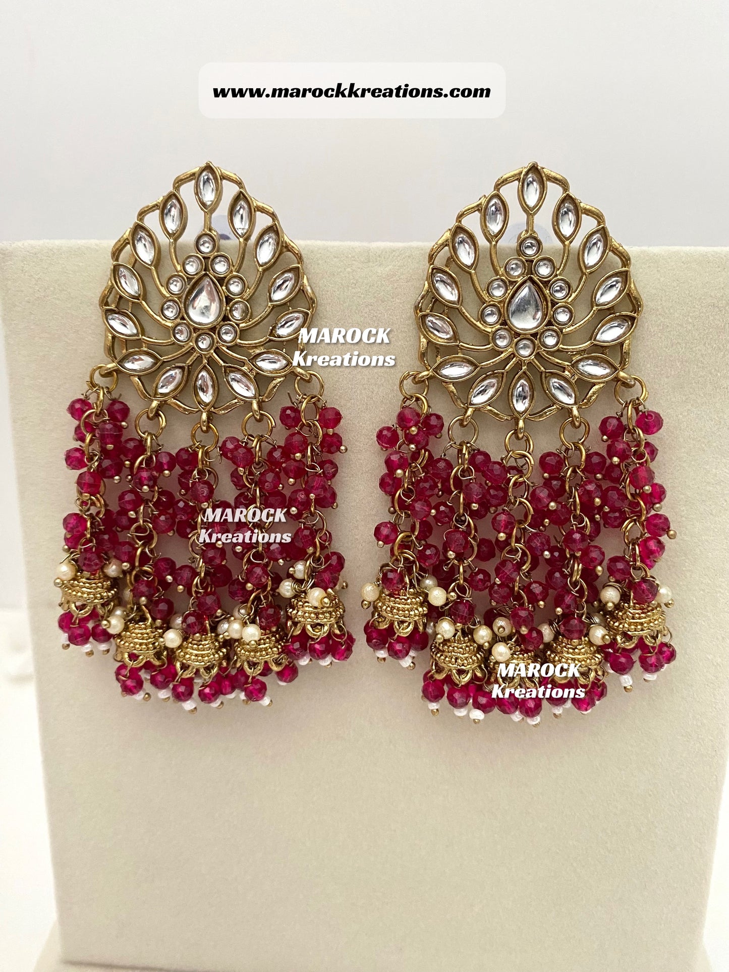 Bollywood style Kundan Statement Earrings