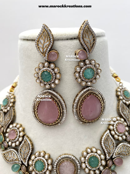 Angela Sabyasachi inspired Premium Quality Moissanite Kundan Necklace set