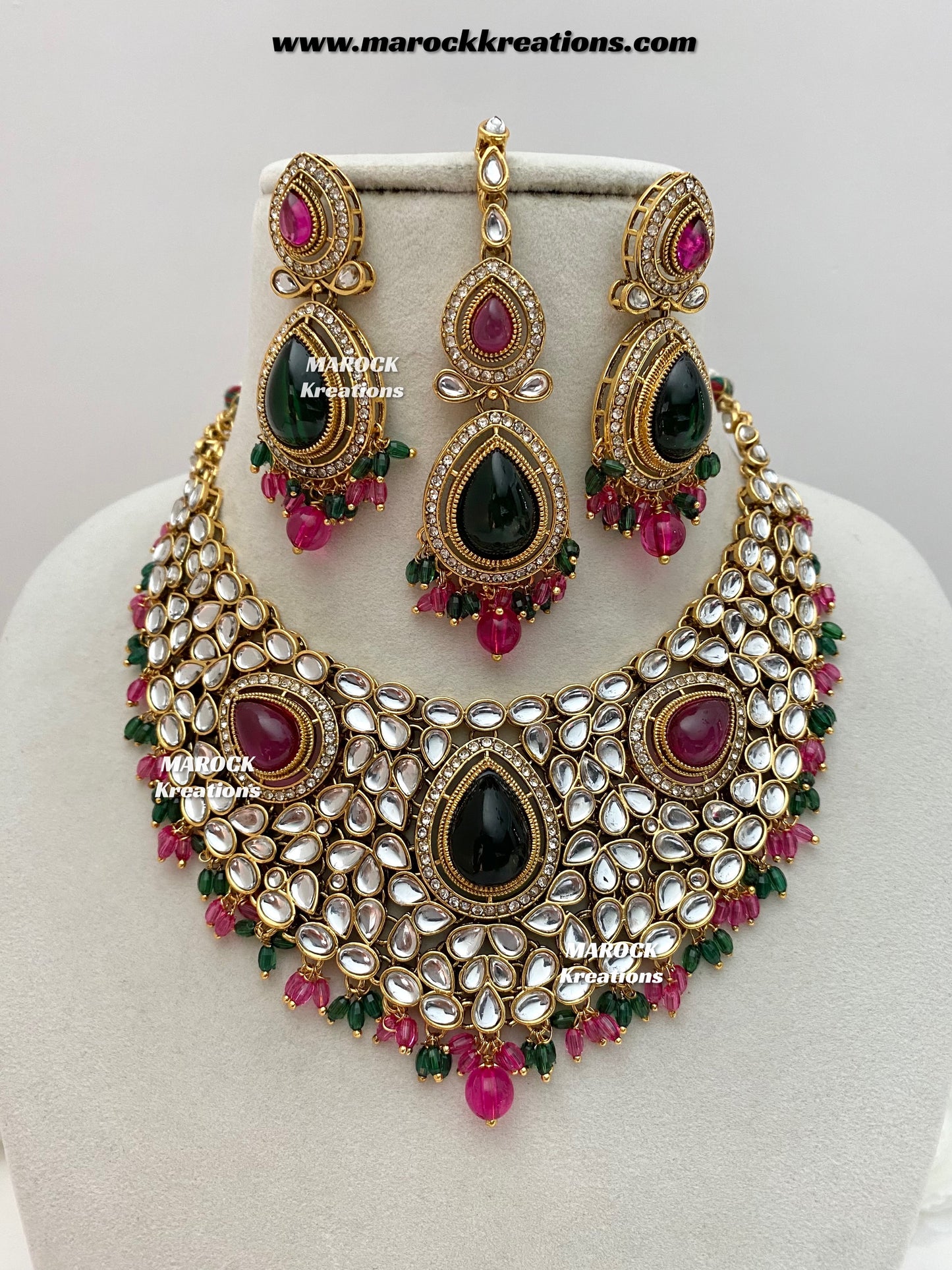 Veena Premium Quality Kundan Statement Necklace set