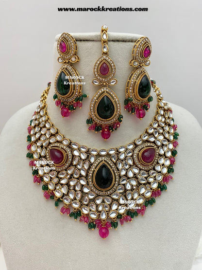 Veena Premium Quality Kundan Statement Necklace set
