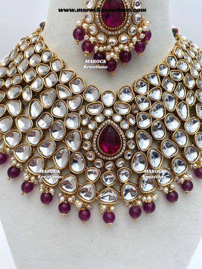 Ruhi Premium Quality Statement Kundan Necklace/Bridal set