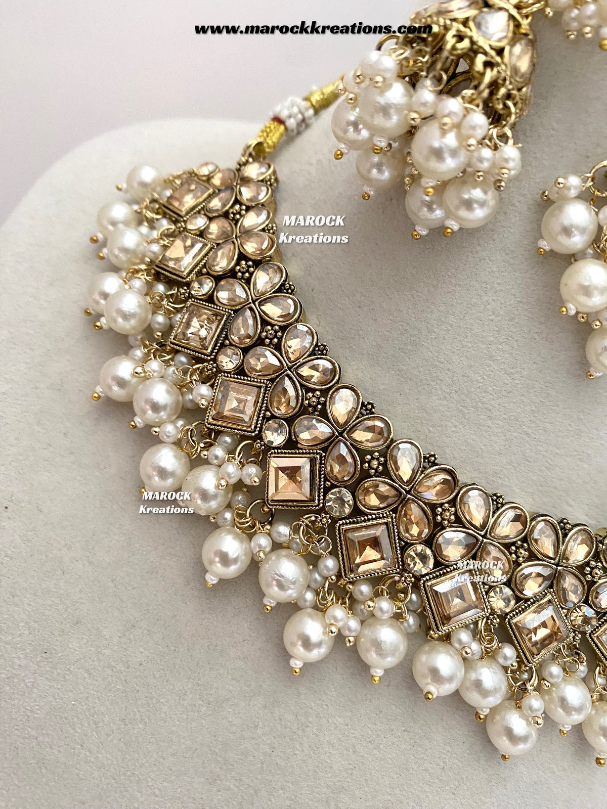 Anami Antique Gold Polki Necklace set