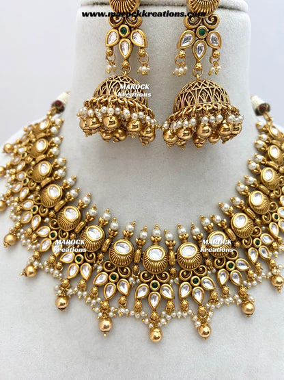 Lennon Premium Quality Gold plated Kundan exclusive Necklace set