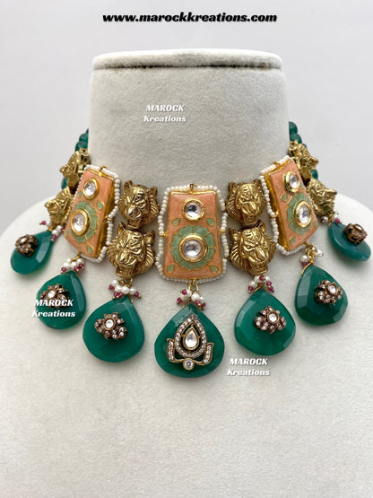 Razia Sabyasachi inspired Premium Quality Kundan Meenakari Statement Necklace set