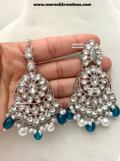 Zoila Silver Stone Necklace set