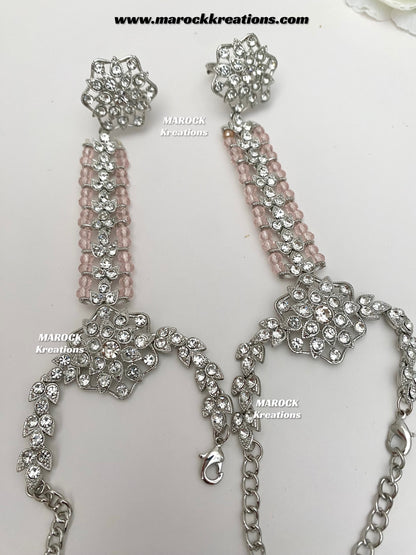 Sarwat Premium Quality Pakistani Silver Pink Bridal set/bridal jewelry