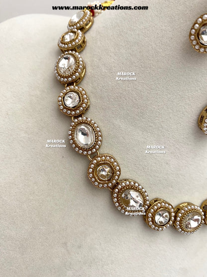 Aditi Premium Quality Kundan Single line necklace set