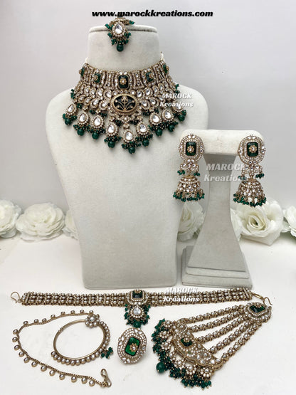 Premium Quality Antique Kundan Statement Bridal set