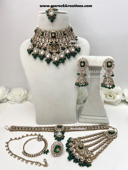 Premium Quality Antique Kundan Statement Bridal set