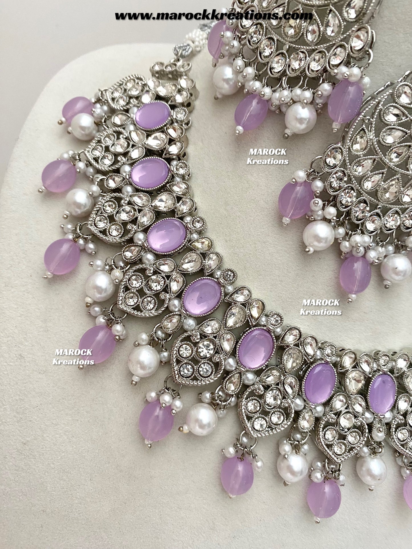 Zoila Silver Stone Necklace set