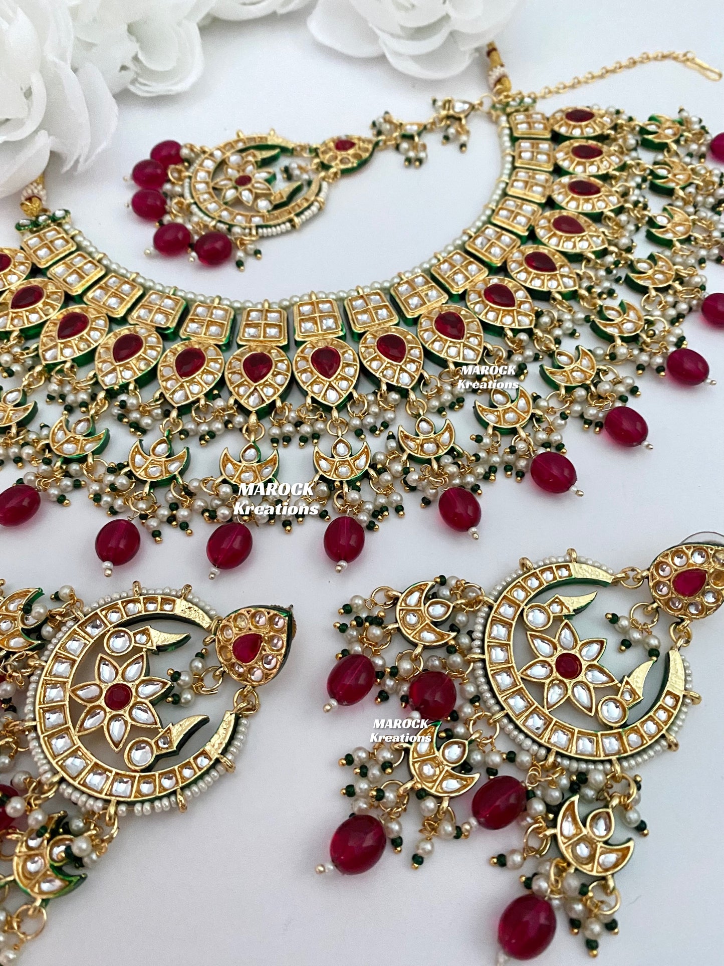 Premium Quality Thappa Kundan Statement Necklace set