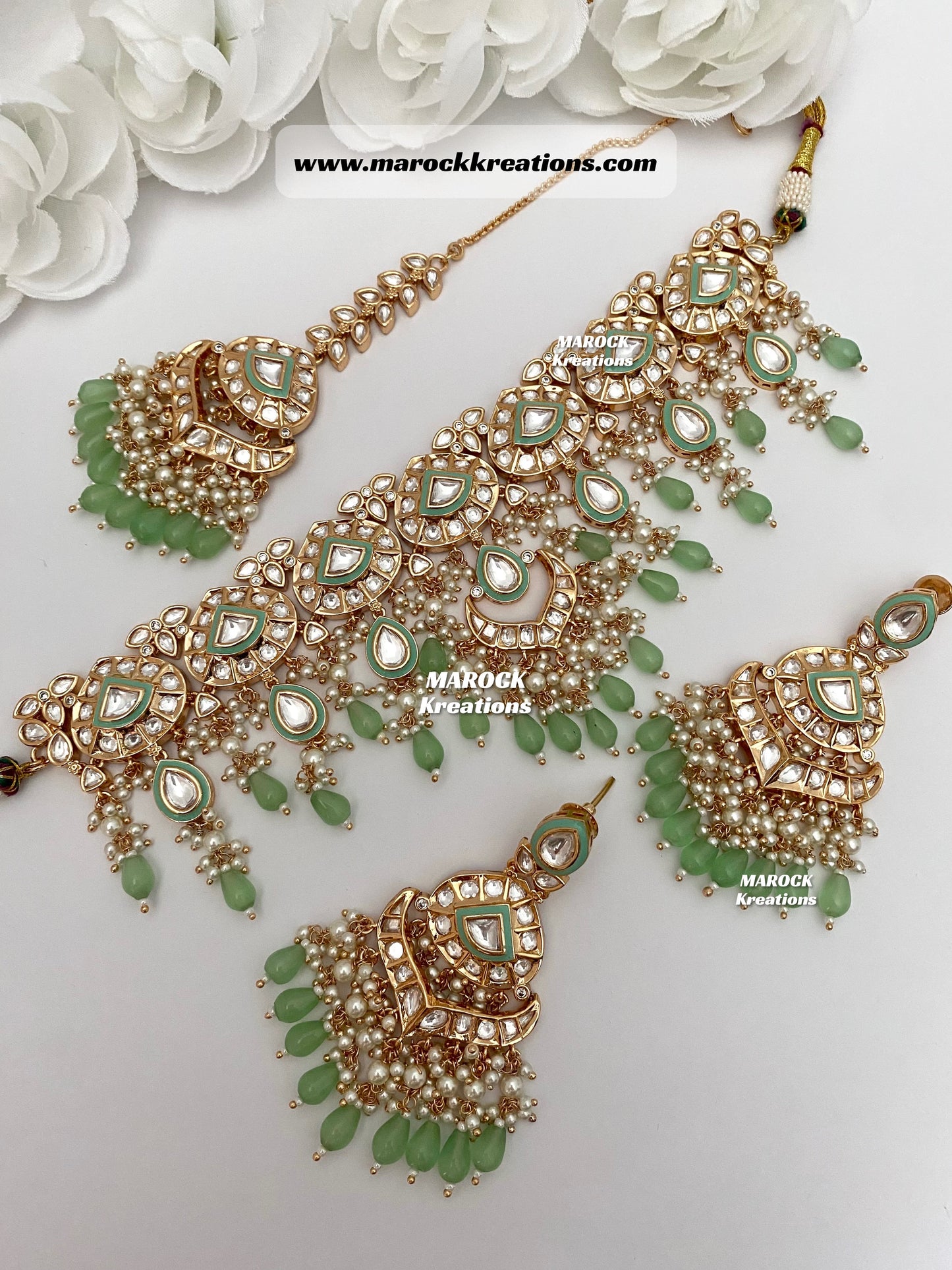 Tyani inspired Premium Quality Gold plated real kundan choker set