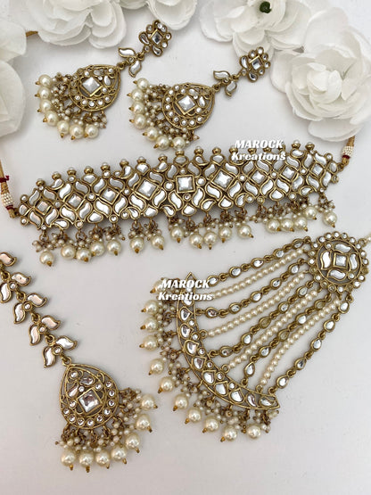 Kundan Choker set with Jhoomer/Passa/Side head piece