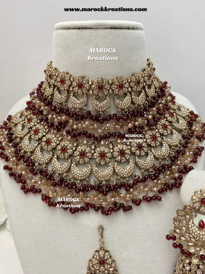 Meesha Premium Quality Pakistani Choker and Necklace combo set