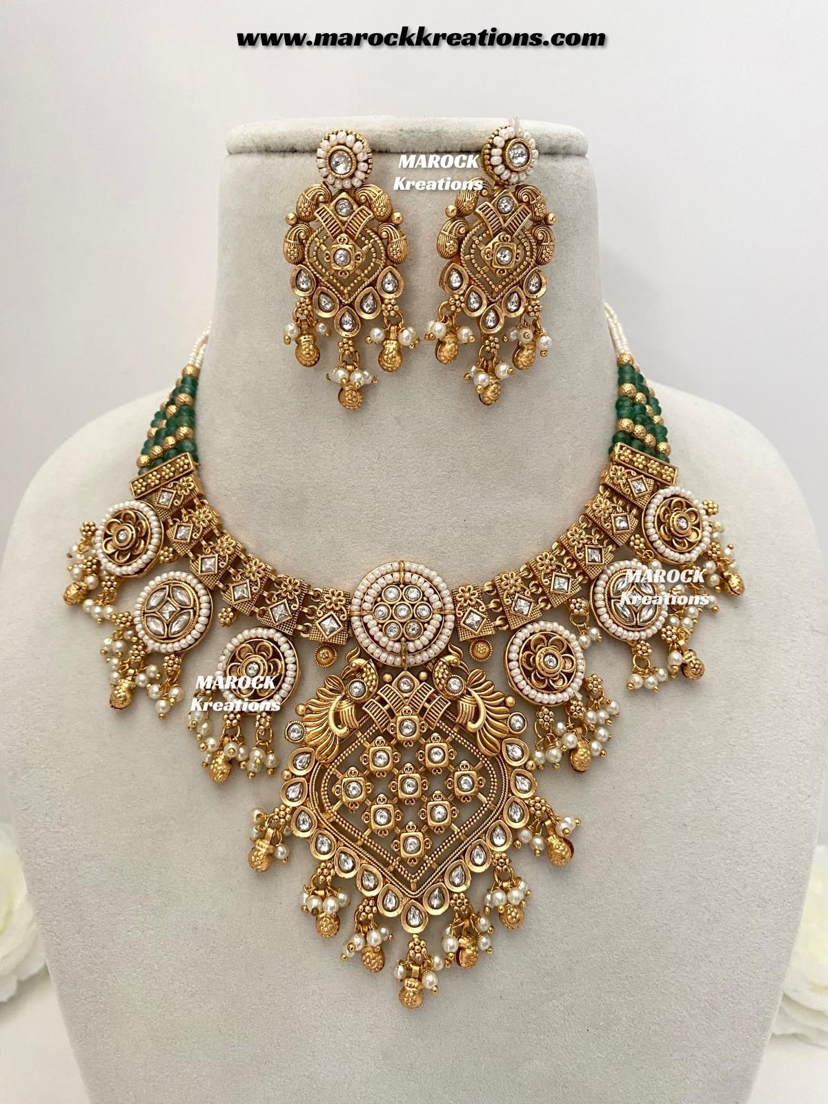 Denia Premium Quality Gold plated Rajwadi Meenakari necklace set
