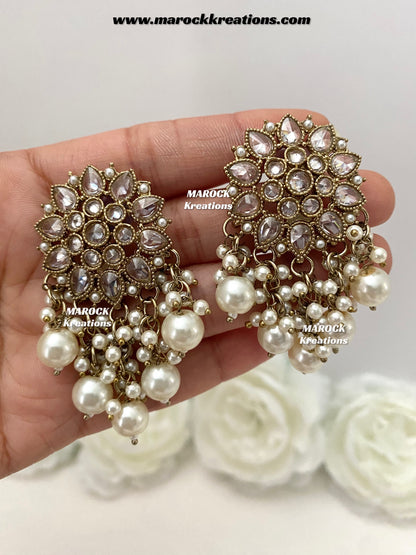 Rameesa Antique Polki Studs/Earrings