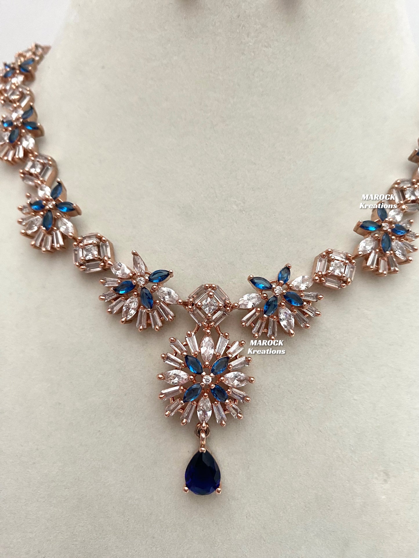 Rose Gold American Diamond Necklace set