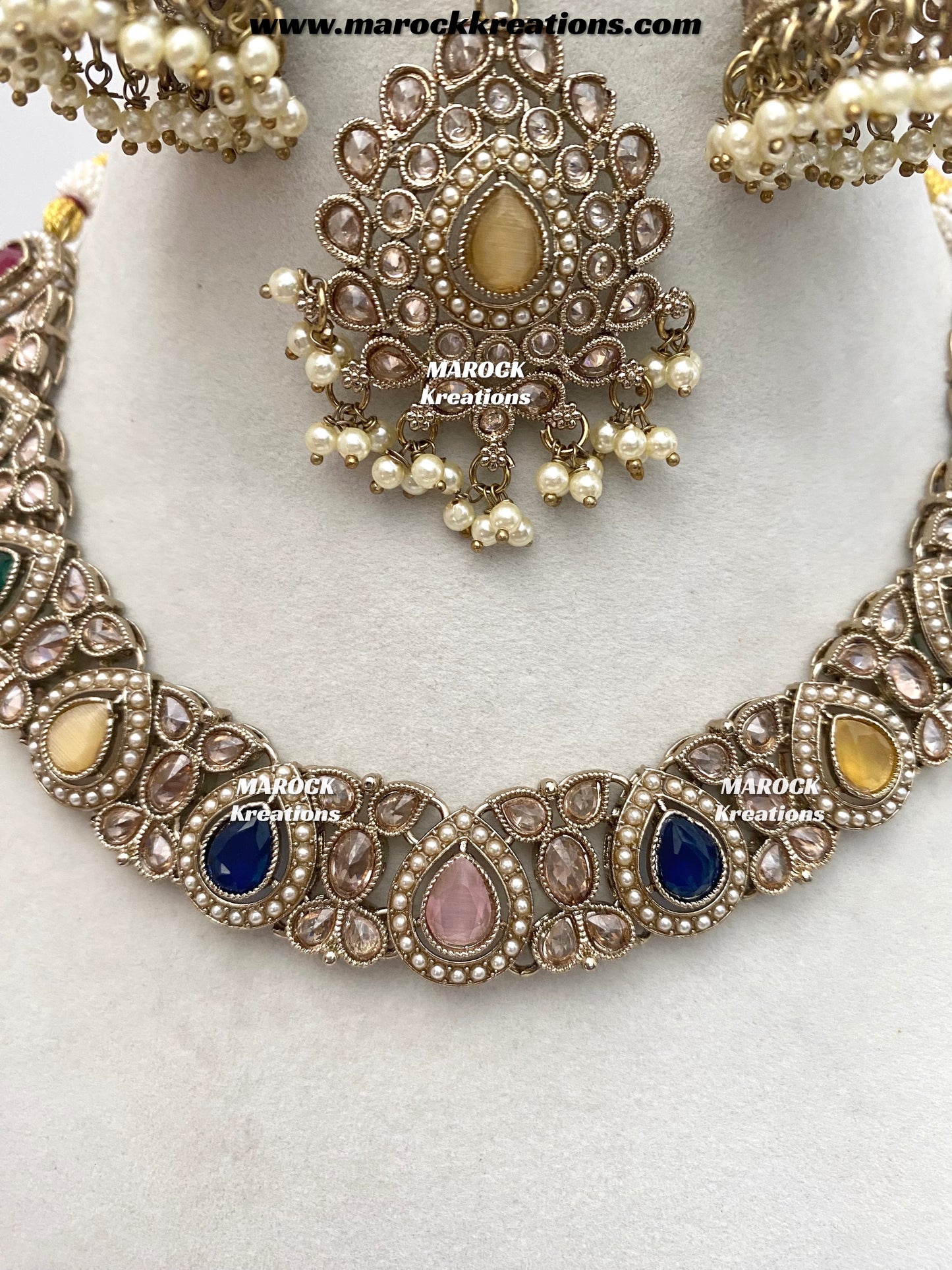 Hemani Antique gold Polki Necklace set