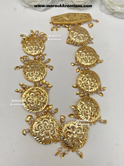 Gold plated Peepal patti Jadau Braid Jewelry/Choti