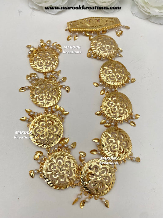Gold plated Peepal patti Jadau Braid Jewelry/Choti