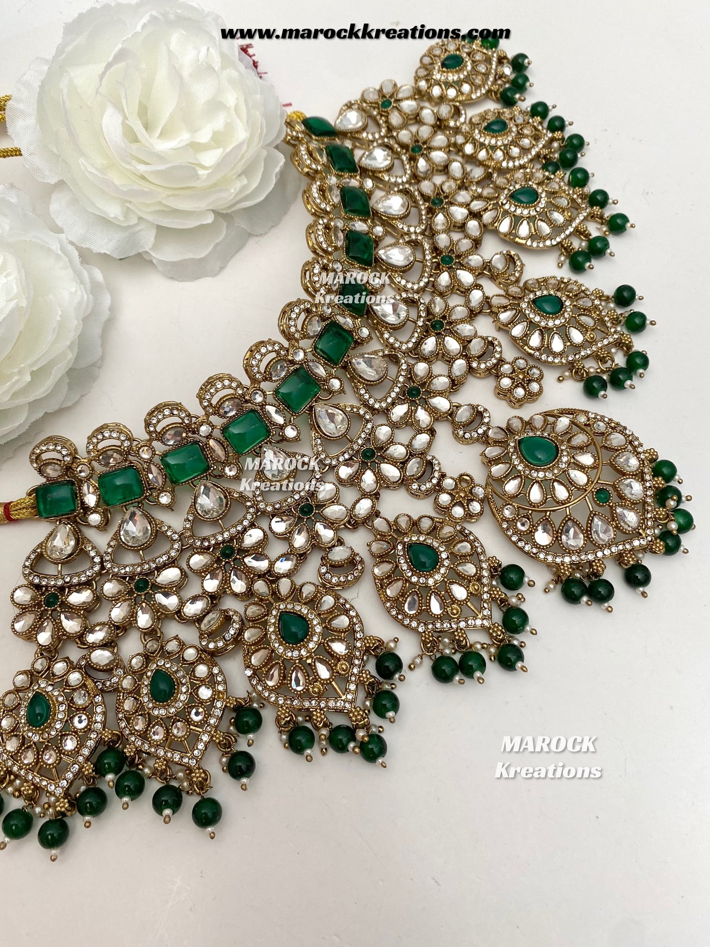 Shinal Uncut Polki Statement Necklace set/Bridal set