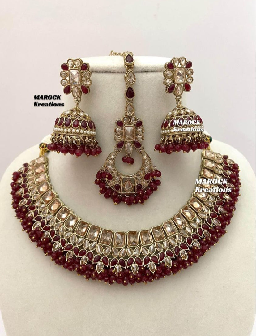 Antique Gold Polki Necklace set