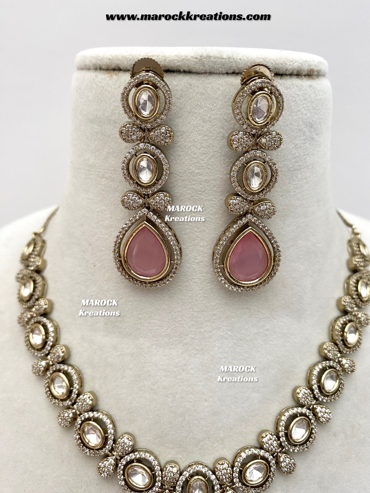 Ramsha Premium Quality Moissanite Kundan Necklace set