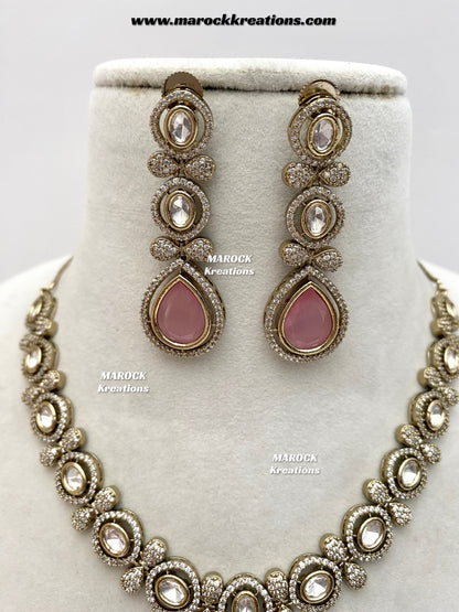Ramsha Premium Quality Moissanite Kundan Necklace set