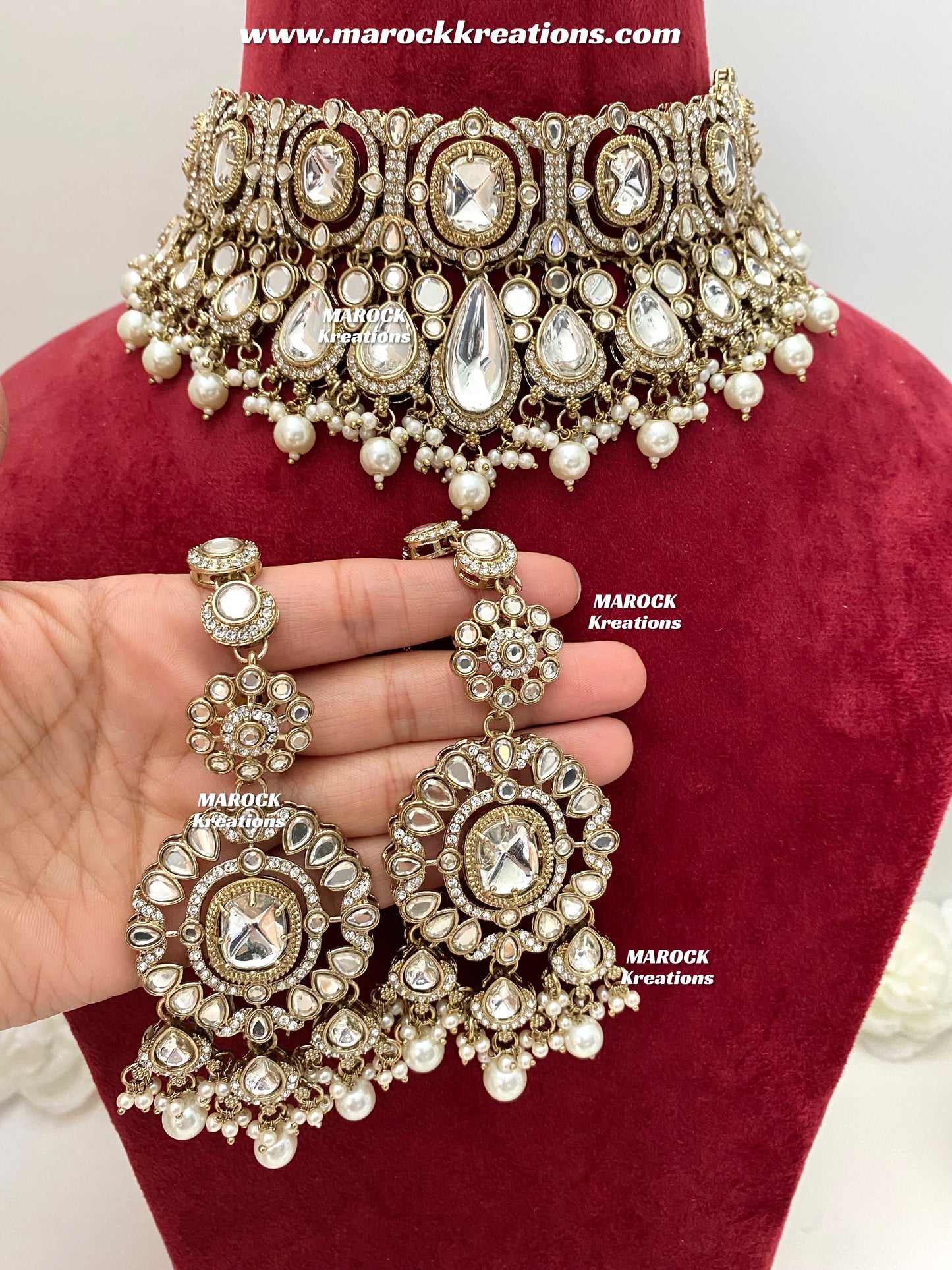 Samantha Premium Quality uncut kundan Statement Bridal set