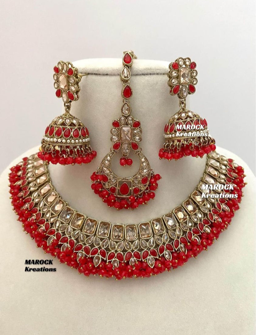 Antique Gold Polki Necklace set