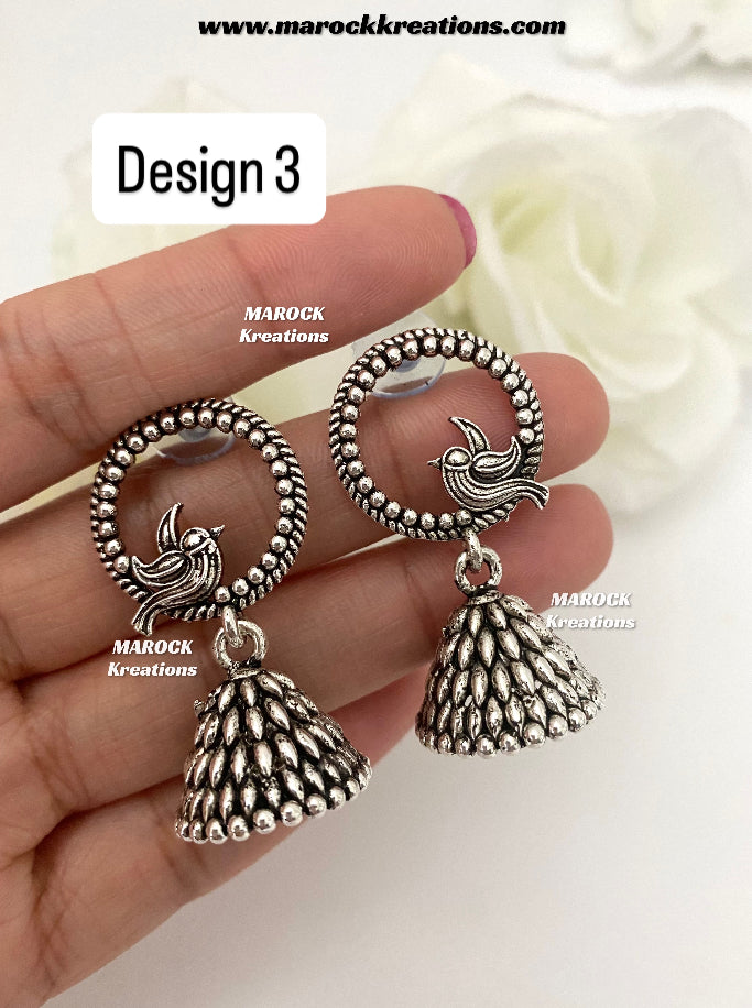 Paola Oxidized Mini Jhumki Earrings