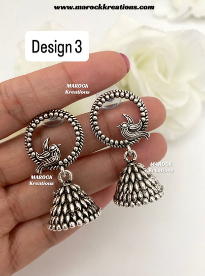 Paola Oxidized Mini Jhumki Earrings