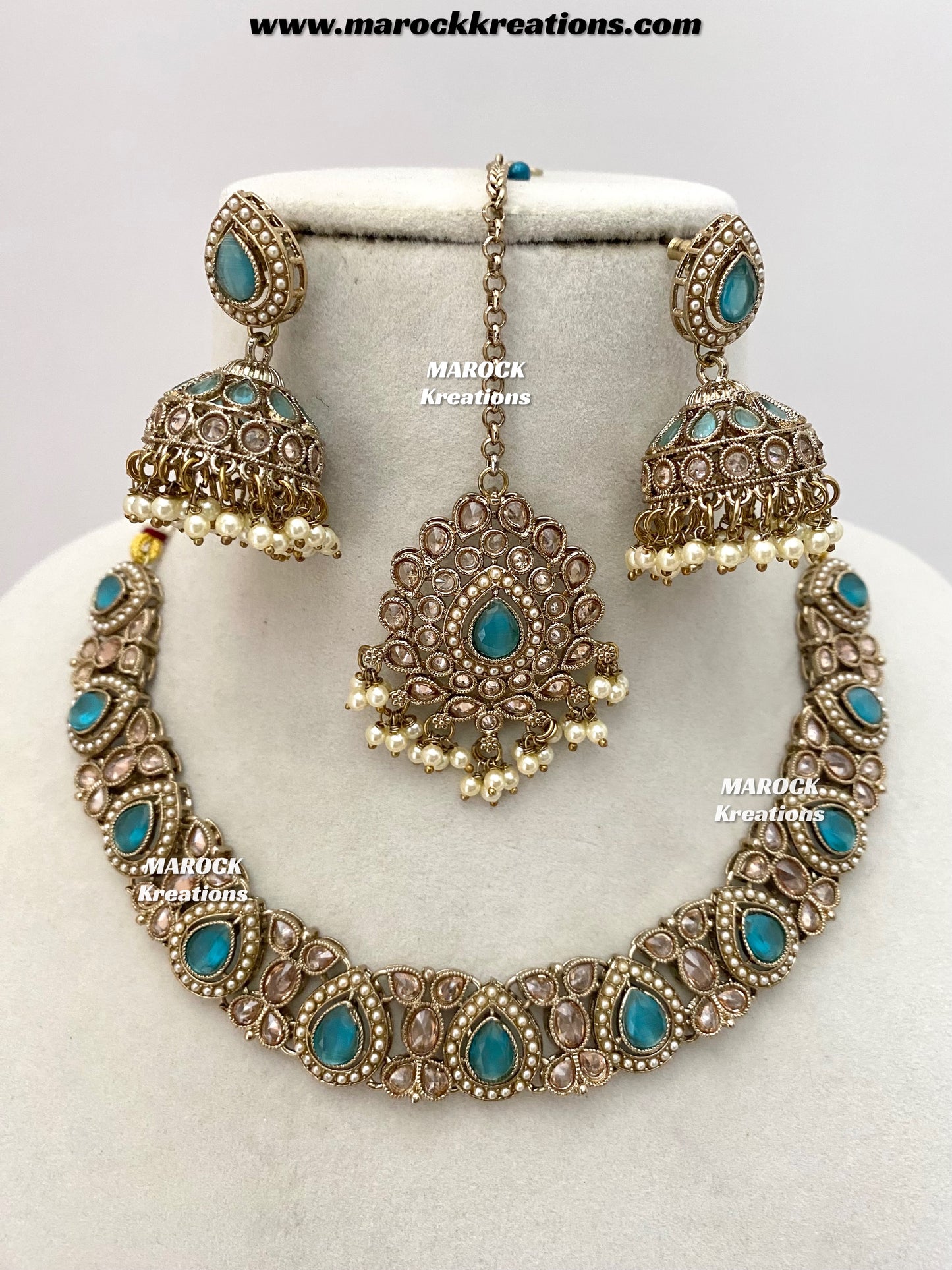 Hemani Antique gold Polki Necklace set