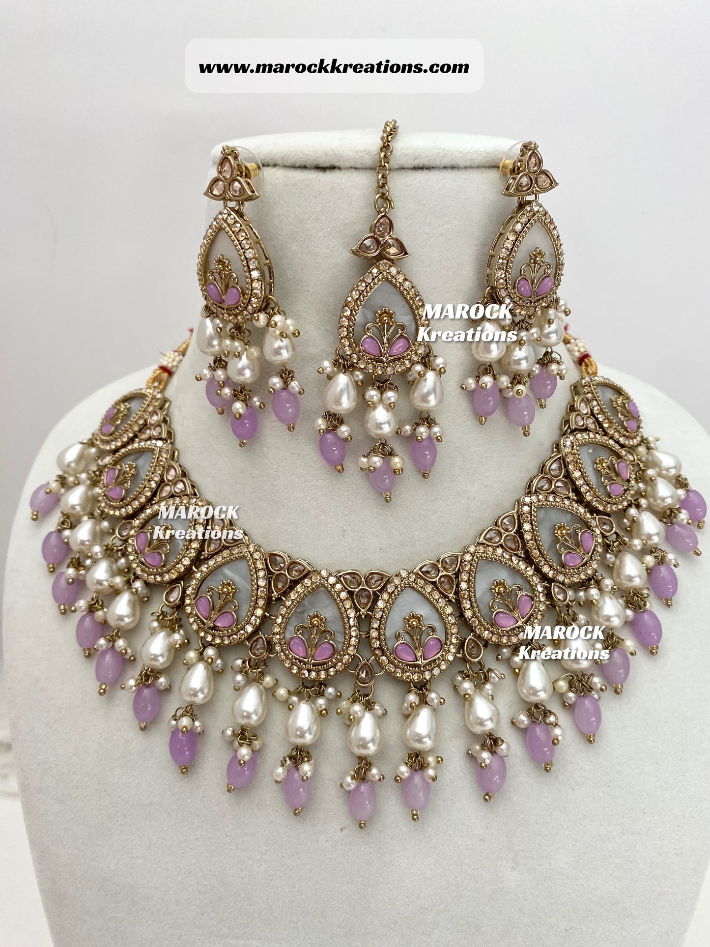 Antique Gold Polki Statement Necklace set