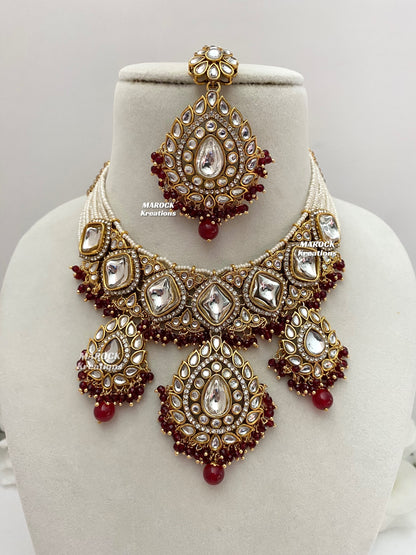 Rahila Premium quality Kundan Statement Choker/Necklace Set
