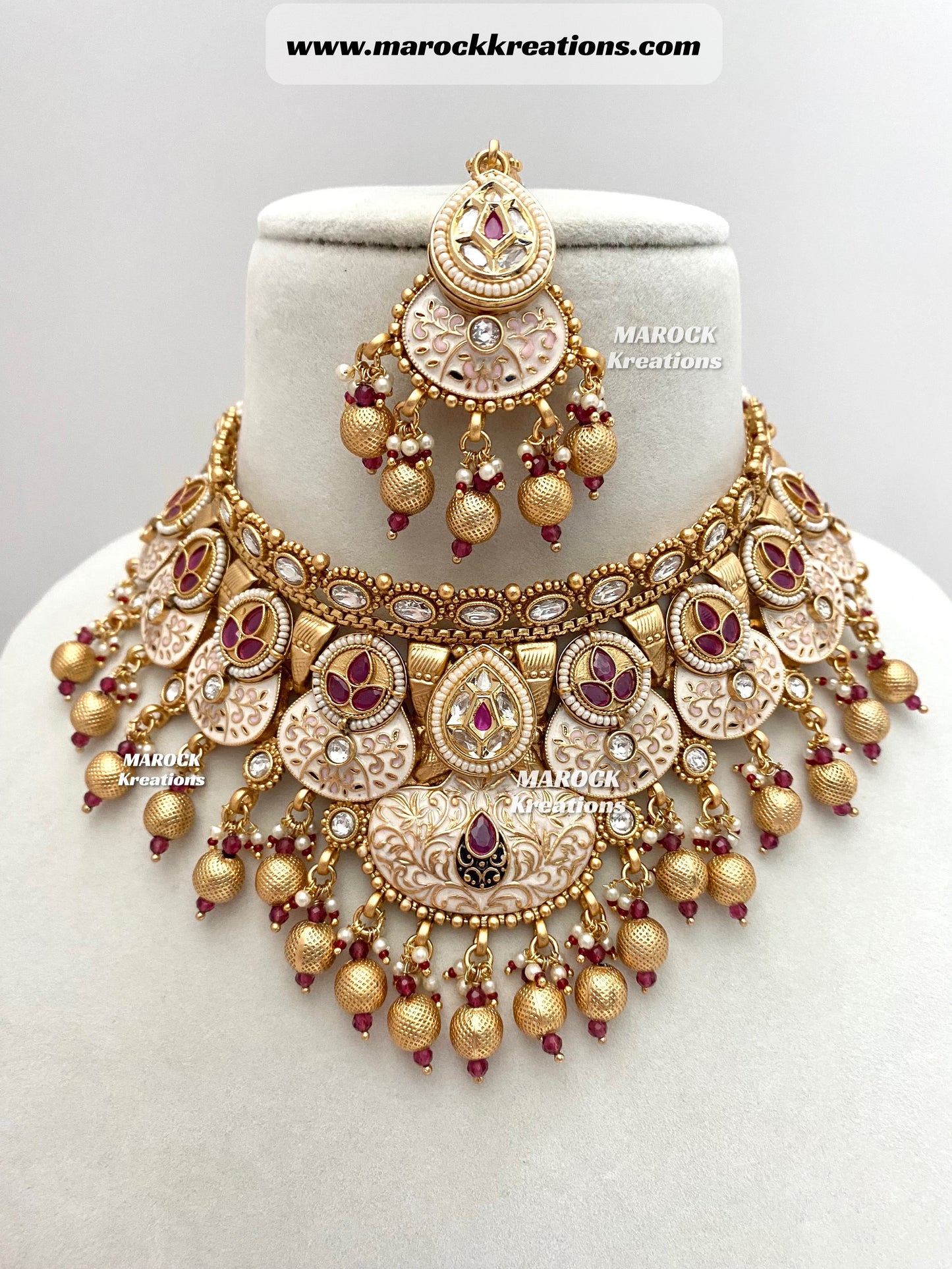 Zara Premium Quality Gold plated Kundan Necklace set