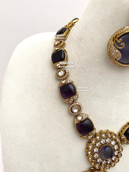 Haniya Sabyasachi inspired Premium Quality Moissanite Kundan Statement Necklace set