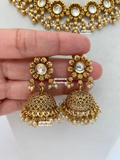 Ariane Premium Quality Gold Plated Kundan Necklace set