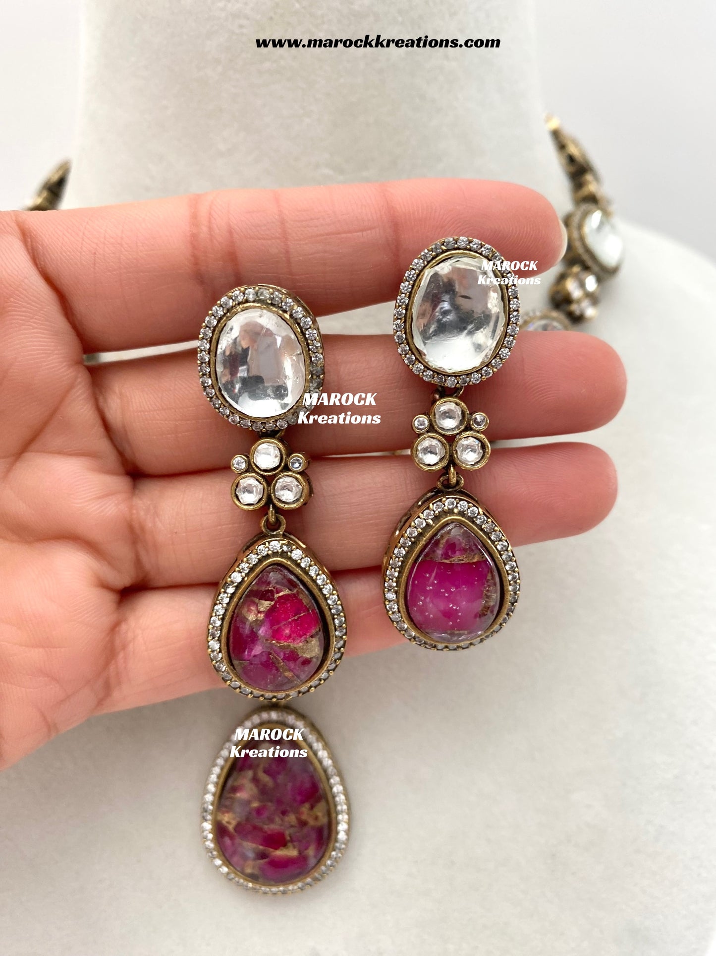Sanjida Tyani inspired Victorian Kundan Statement Necklace set