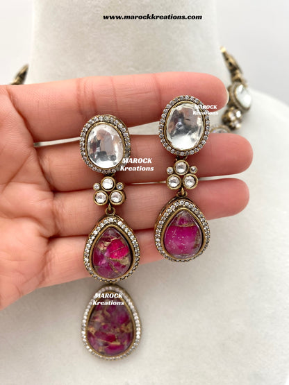 Sanjida Tyani inspired Victorian Kundan Statement Necklace set