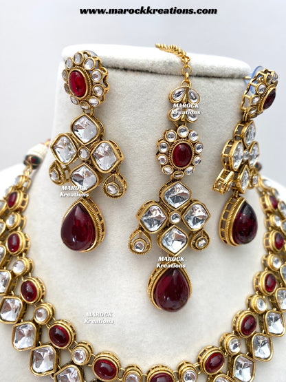 Romana Premium Quality Kundan Statement Necklace set