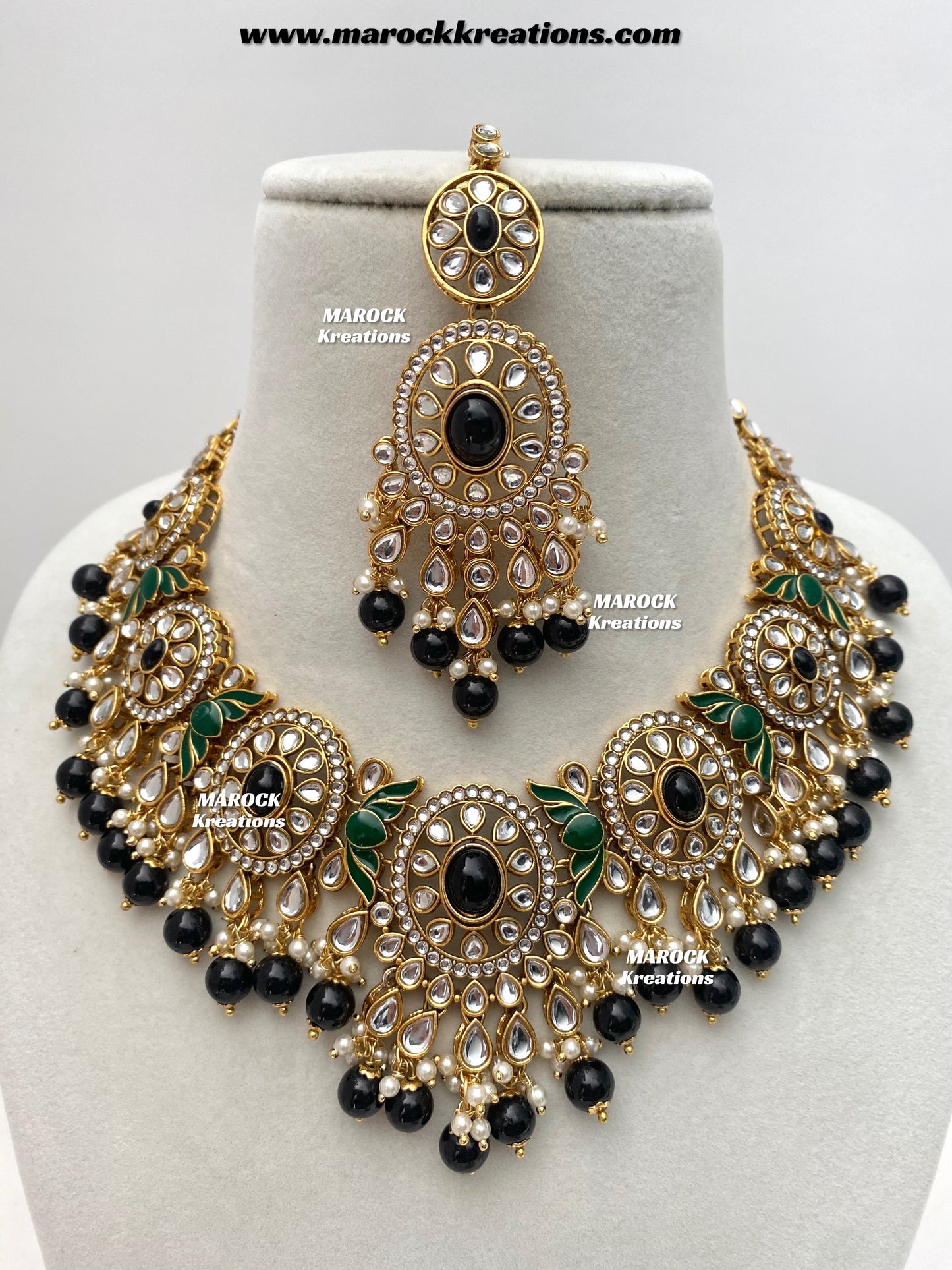 Iqra Premium Quality Kundan Meenakari Statement Necklace set