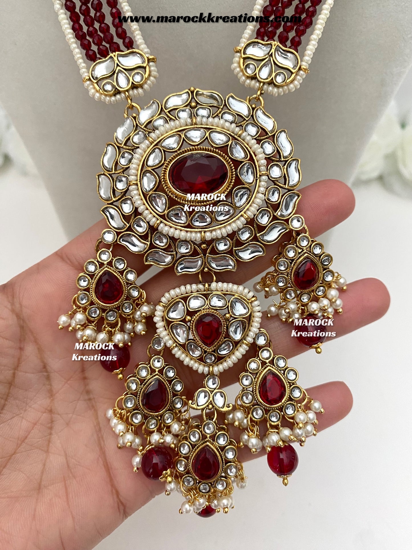 Neela Premium Quality Kundan Statement Rani haar set